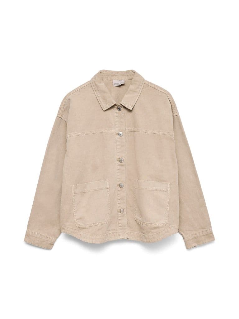 Vero Moda Jamie LS Denim Shacket  | Silver Mink