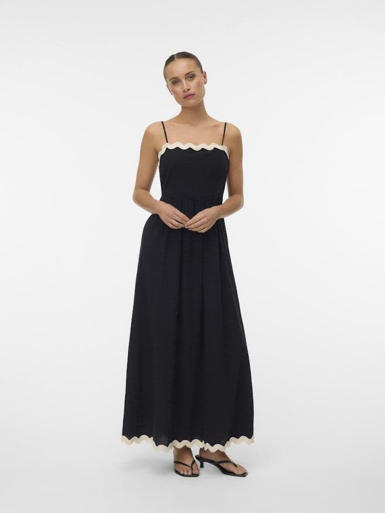 Vero Moda Jenna Singlet Ankle Dress  | Black /white