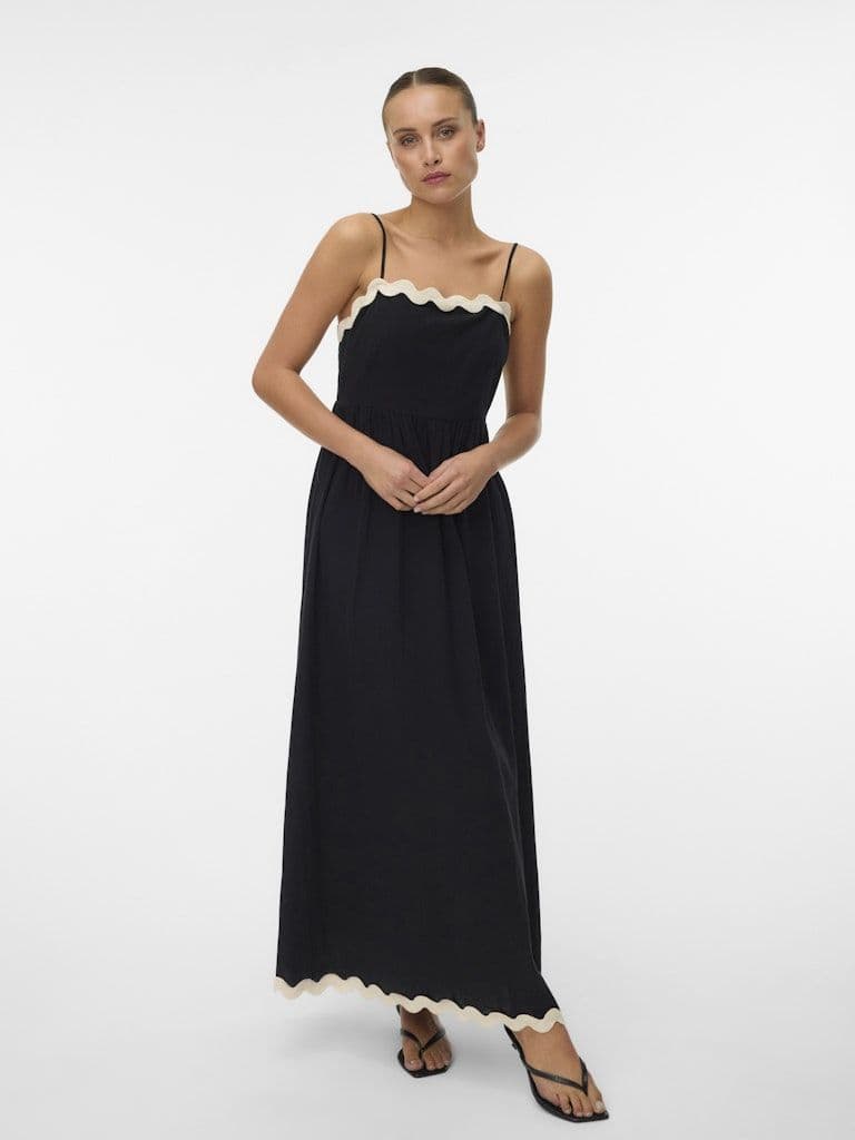 Vero Moda Jenna Singlet Ankle Dress  | Black /white