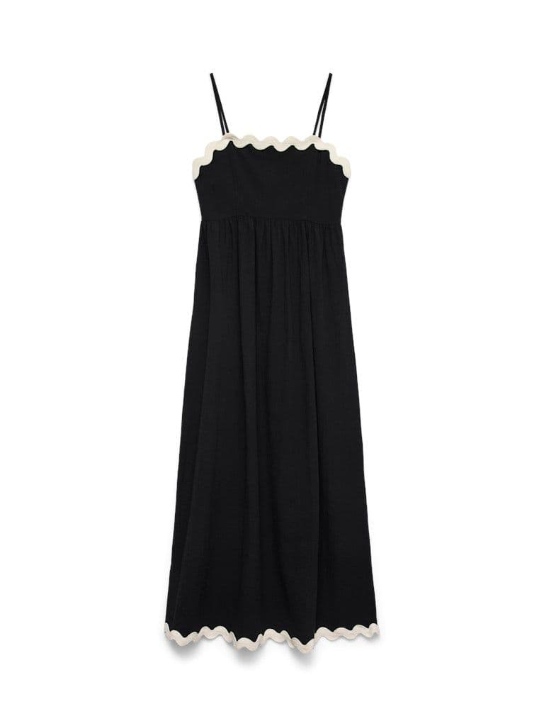 Vero Moda Jenna Singlet Ankle Dress  | Black /white