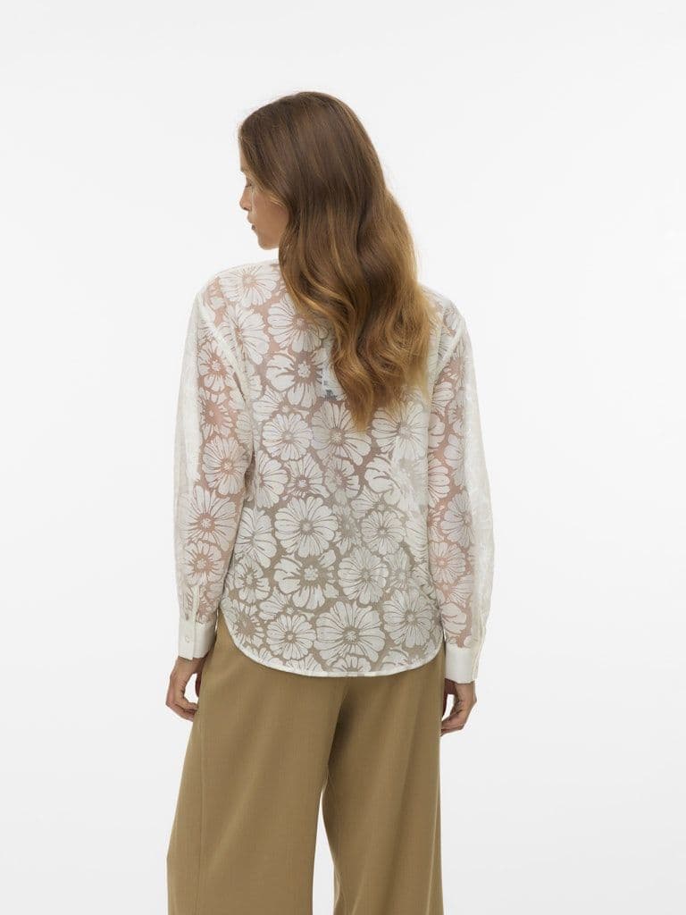 Vero Moda Kova LS Shirt  | Cloud Dancer