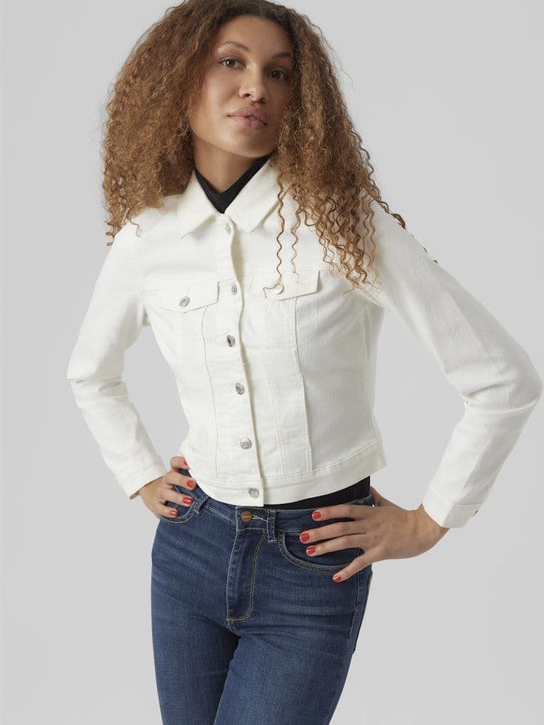 Vero Moda Luna LS Slim Denim Jacket | Cloud Dancer