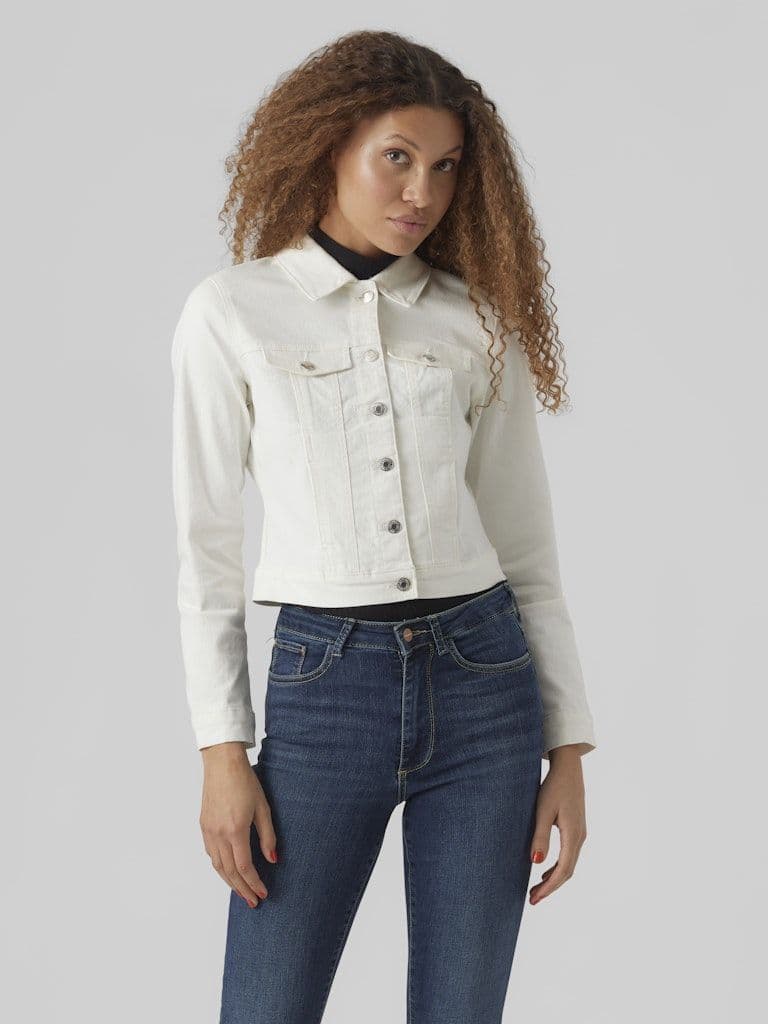 Vero Moda Luna LS Slim Denim Jacket | Cloud Dancer