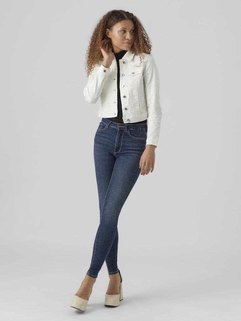 Vero Moda Luna LS Slim Denim Jacket | Cloud Dancer