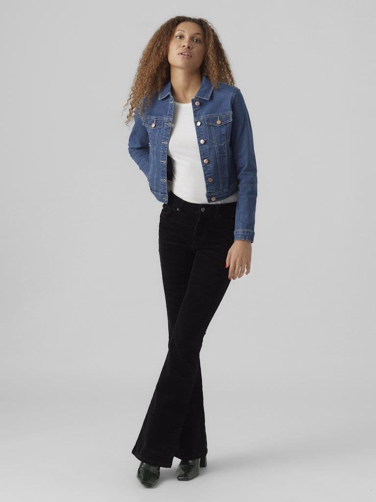 Vero Moda Luna LS Slim Denim Jacket | Med Blue
