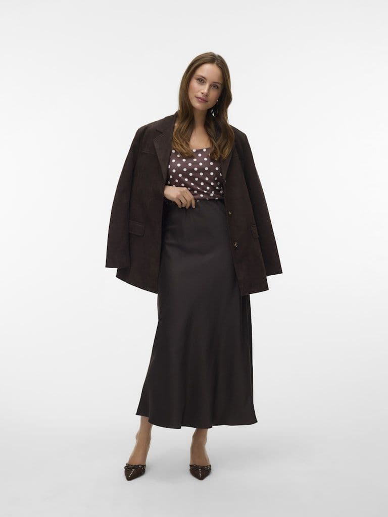 Vero Moda Merle Ankle Skirt | Chocolate