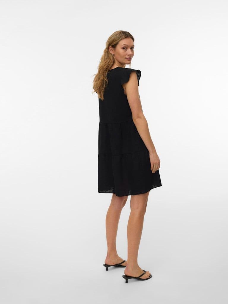 Vero Moda Mymilo SL V-Neck Short Dress | Black