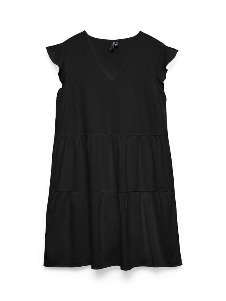 Vero Moda Mymilo SL V-Neck Short Dress | Black