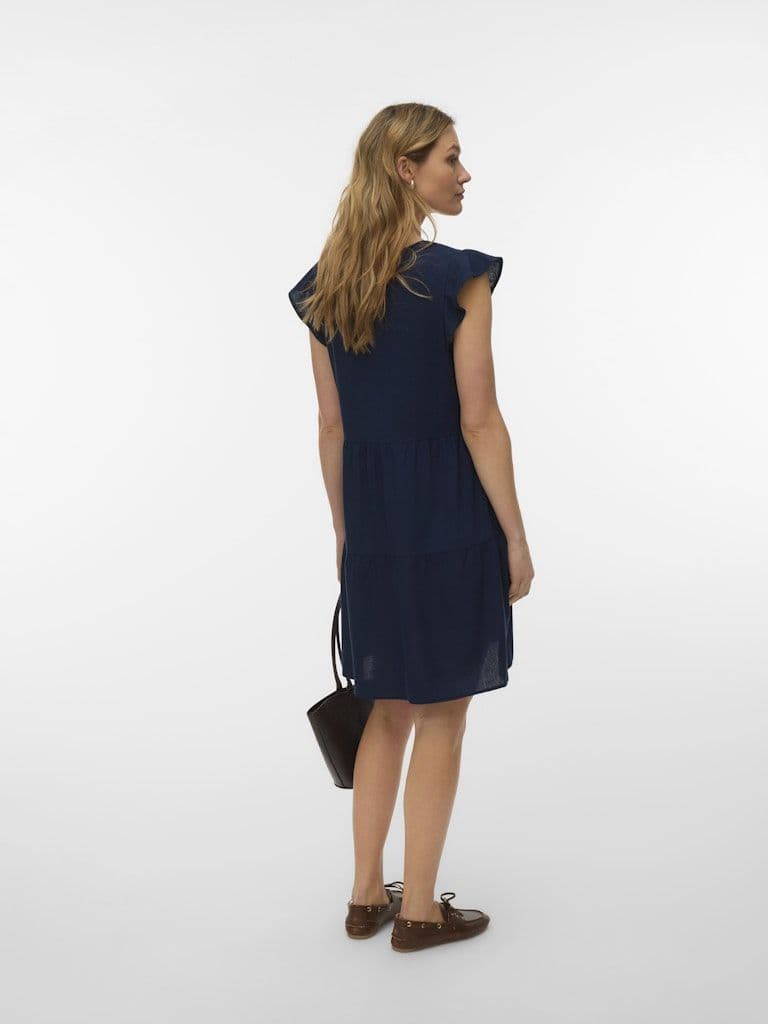 Vero Moda Mymilo SL V-Neck Short Dress | Navy