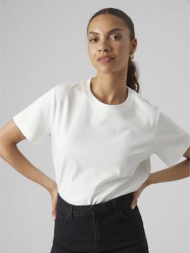 Vero Moda Naima SS O-Neck T-Shirt  | Snow White