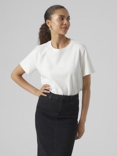 Vero Moda Naima SS O-Neck T-Shirt  | Snow White