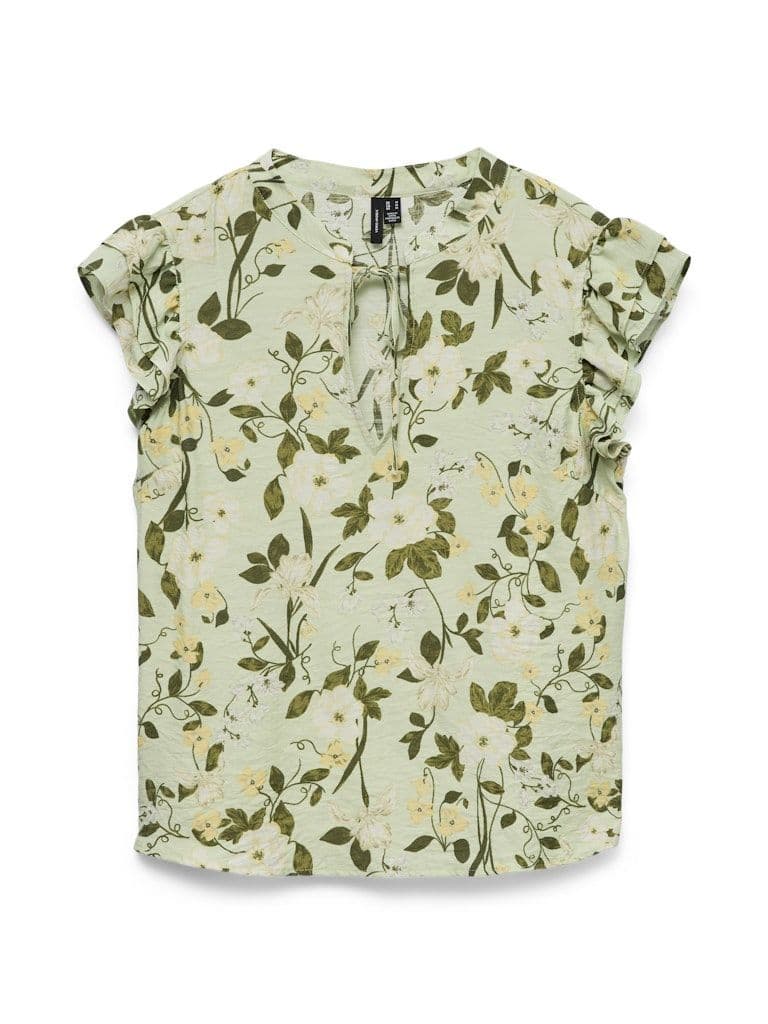 Vero Moda Nellie Celia SL Frill Top | Green