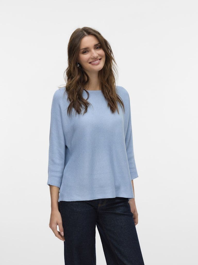 Vero Moda Nora 3/4 Boat Neck Blouse | Blue