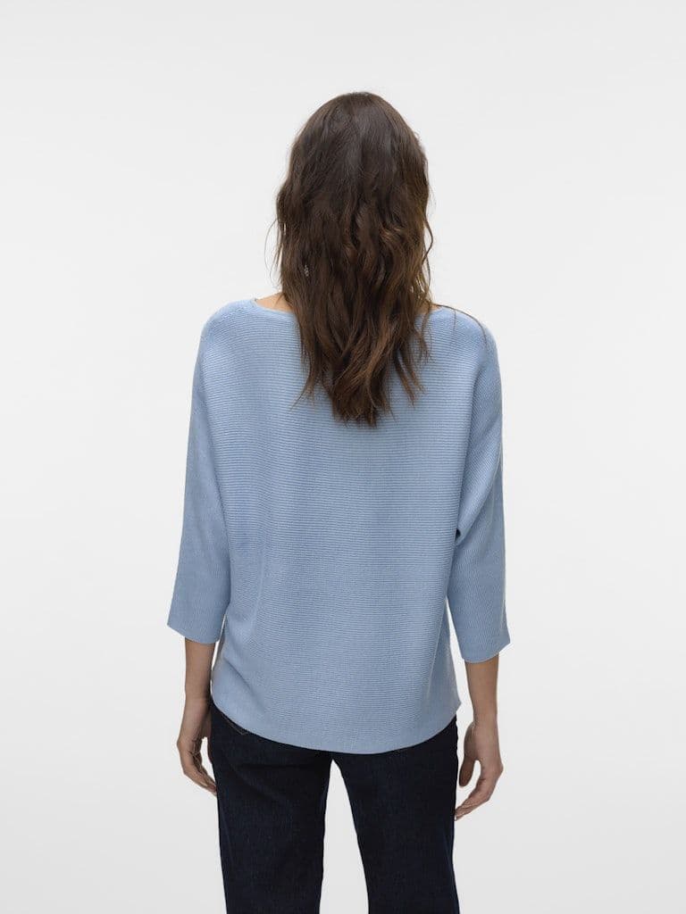 Vero Moda Nora 3/4 Boat Neck Blouse | Blue