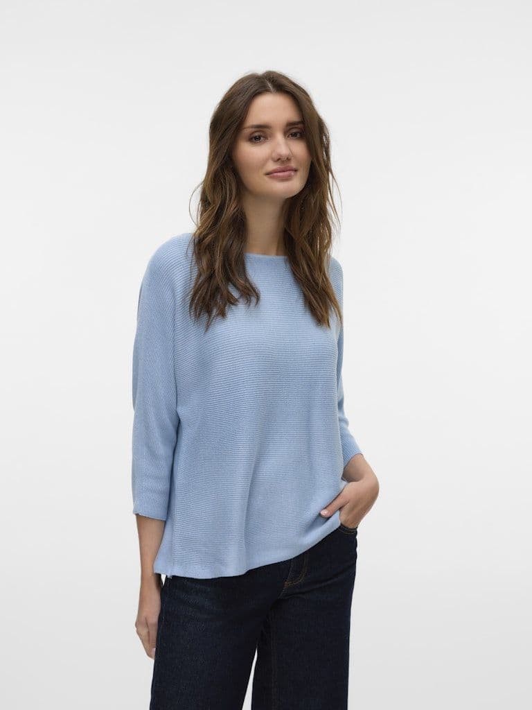 Vero Moda Nora 3/4 Boat Neck Blouse | Blue