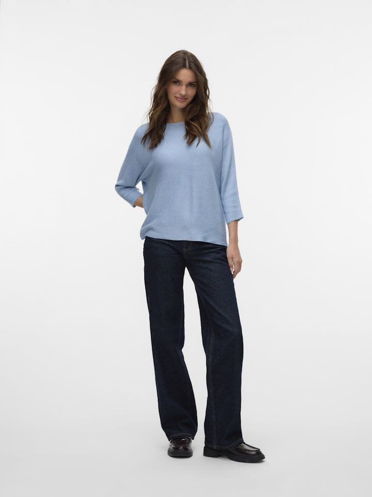 Vero Moda Nora 3/4 Boat Neck Blouse | Blue