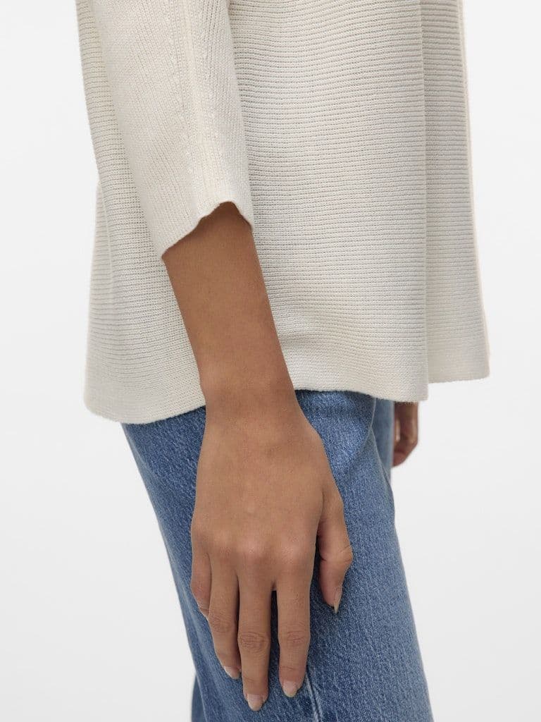 Vero Moda Nora 3/4 Boat Neck Pullover| Snow White