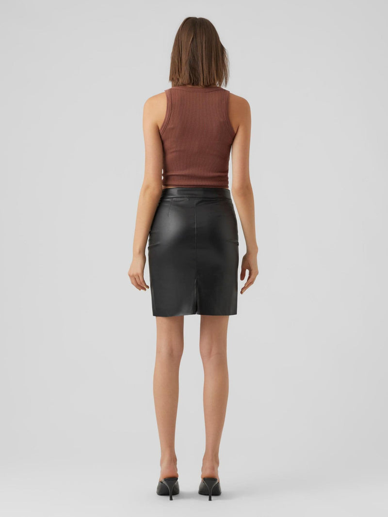 Vero Moda Olympia HW Short PL Skirt| Black