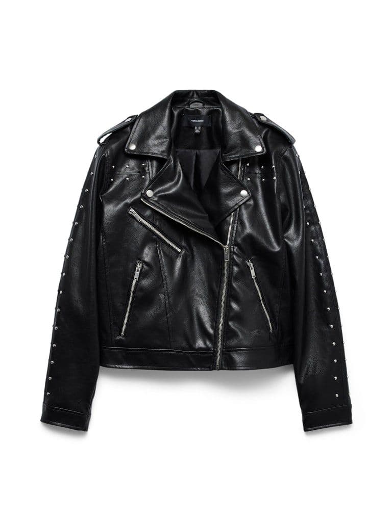 Vero Moda Ramon Annastud Short Coated Jacket| Black