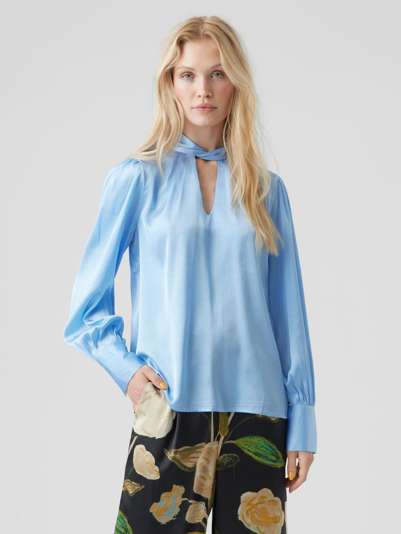 Vero Moda Renee Noa LS Tie Top  Blue