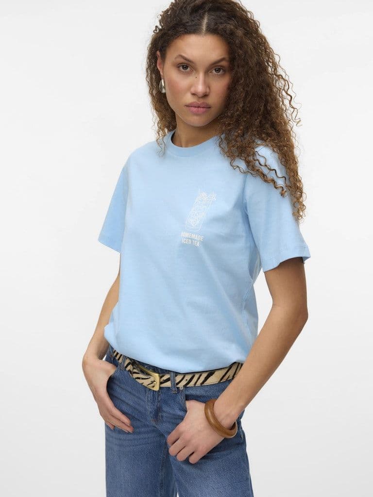 Vero Moda Sanne Demi SS Top  | Light Blue