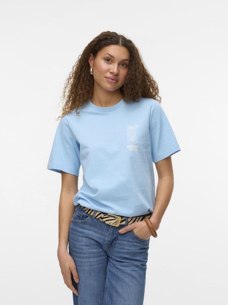 Vero Moda Sanne Demi SS Top  | Light Blue