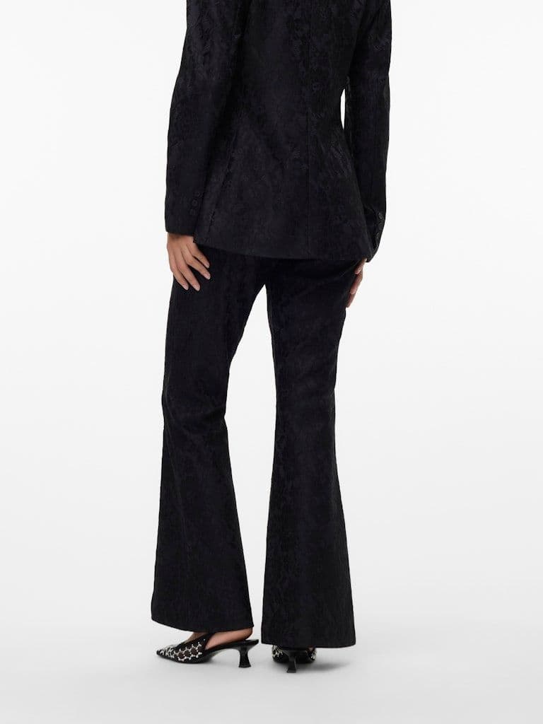 Vero Moda Scarly MW Flared Lace Pants | Black