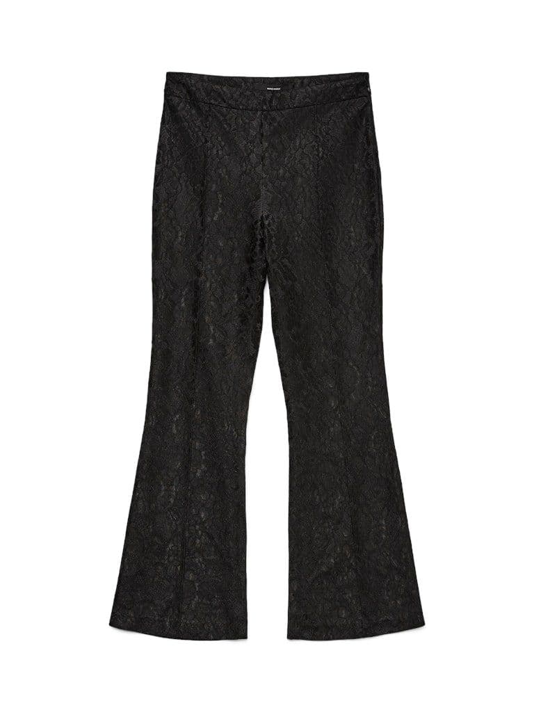 Vero Moda Scarly MW Flared Lace Pants | Black
