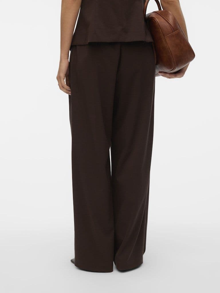 Vero Moda Sigga MW Wide Pants | Chocolate
