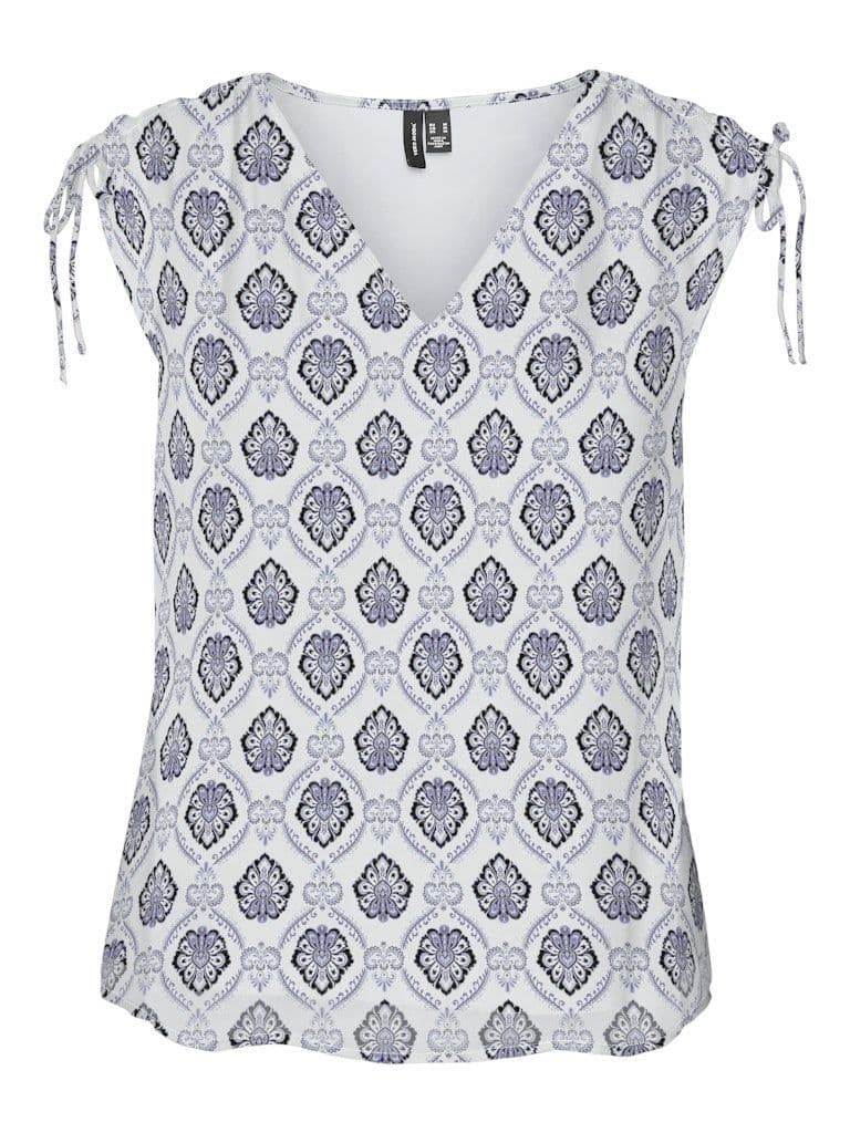 Vero Moda Smilla S/L V-Neck String | Snow White