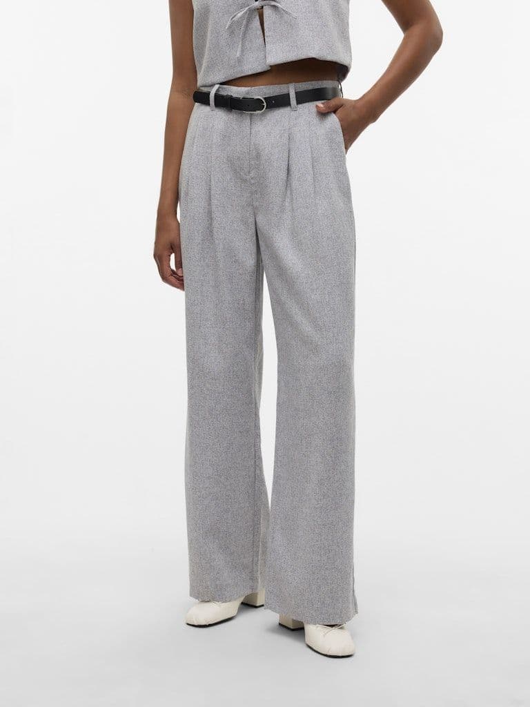 Vero Moda  Tammi MW Wide Tweed Pants | Snow White