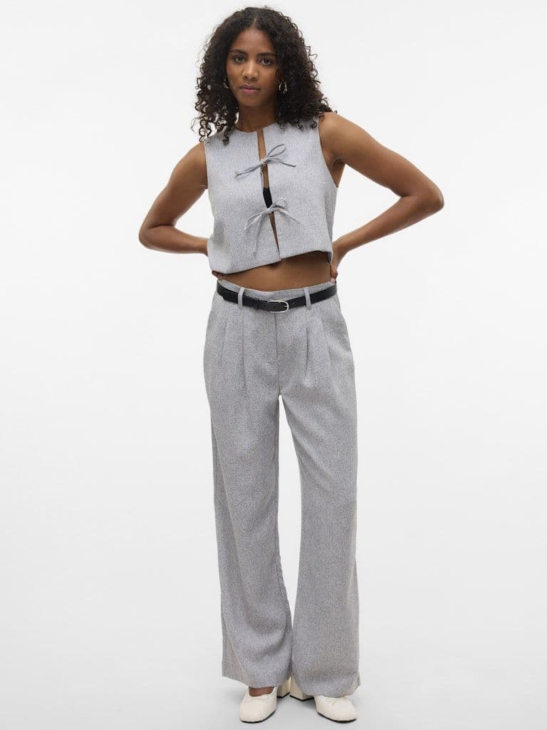 Vero Moda  Tammi MW Wide Tweed Pants | Snow White