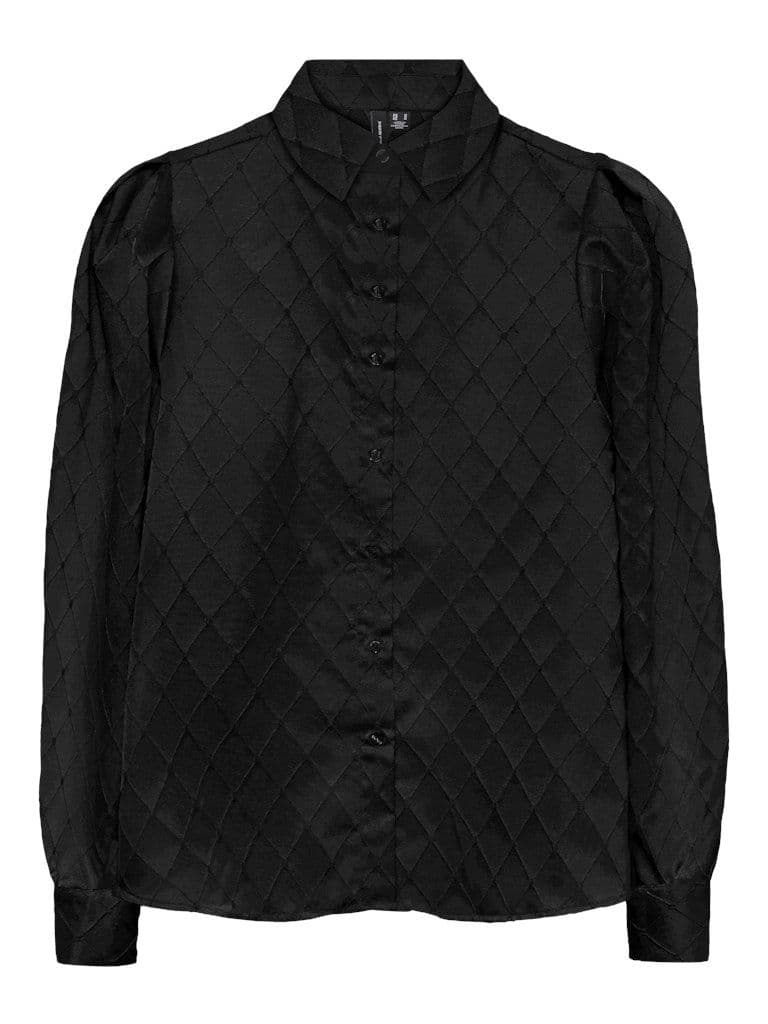 Vero Moda Viga Jacquard LS Shirt | Black