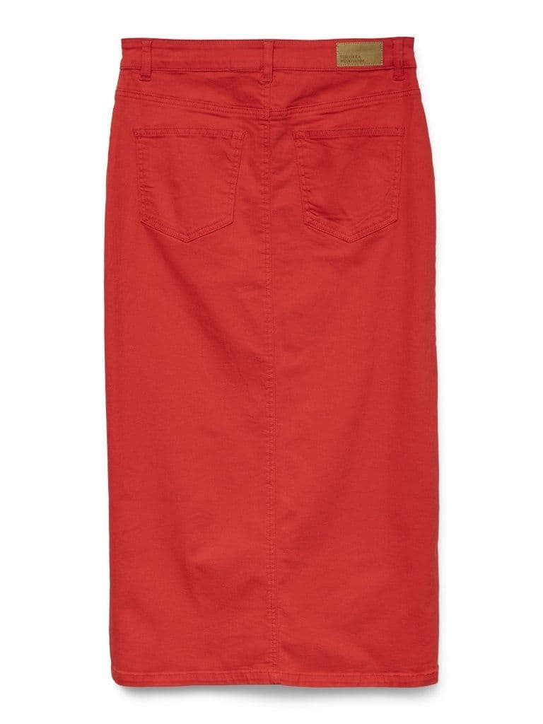 Vero Moda Wild Alvida Button HR 7/8 Skirt | Red