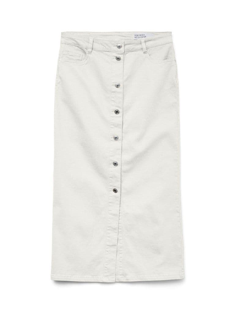 Vero Moda Wild Alvida Button HR 7/8 Skirt | Snow White