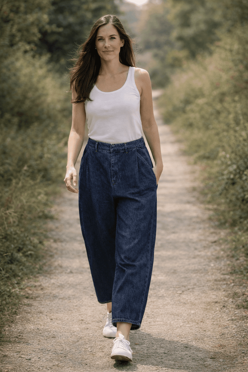 Vero Moda  Zelda HR Barrel Pants  | Blue