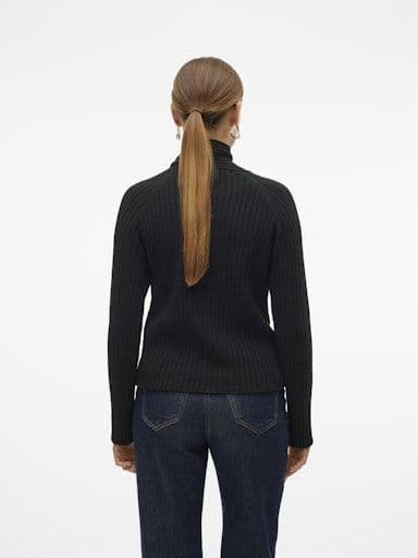 Vero Moda Zoey LS Wrap Neck Pullover| Black