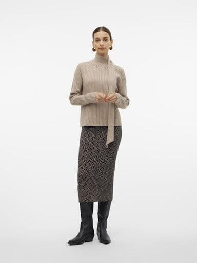 Vero Moda Zoey LS Wrap Neck Pullover| Silver Mink