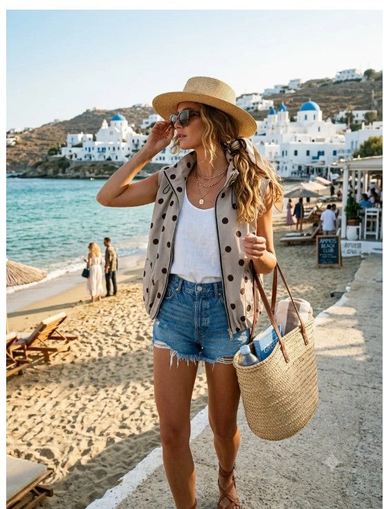 MAY MODA Alex Sleeveless vest | Ecru