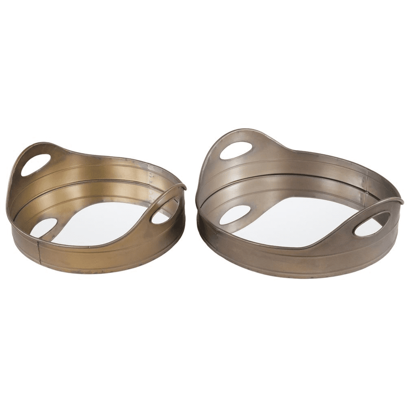 W J Sampson 12022 Brass Set of 2 Mirrored Trays