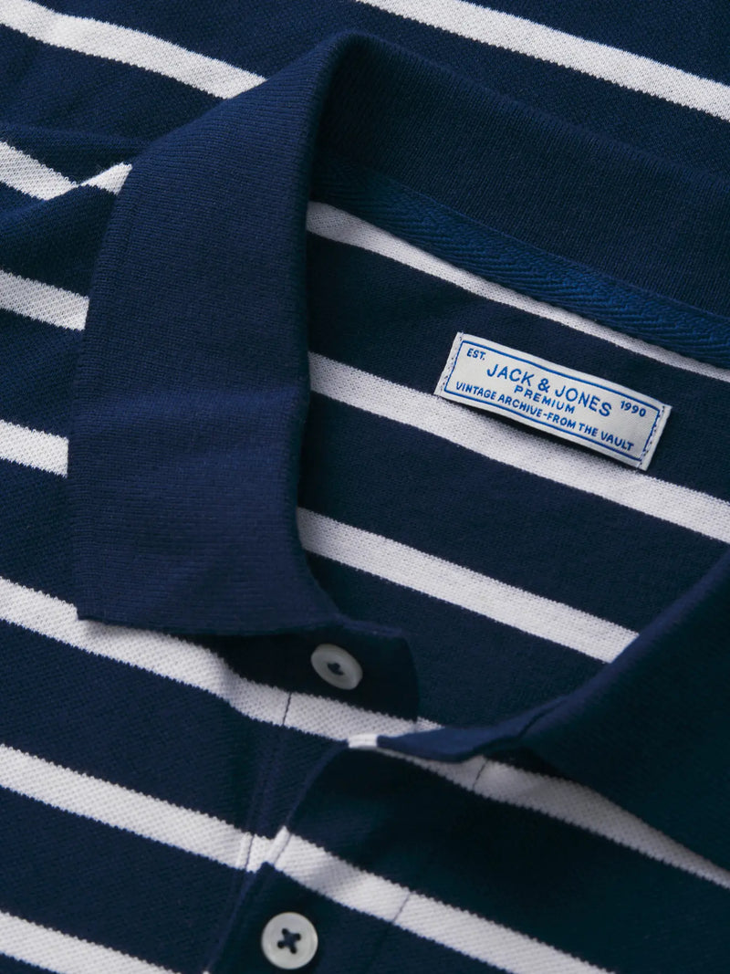 Jack & Jones Bluadam Striped Polo Shirt | Blue