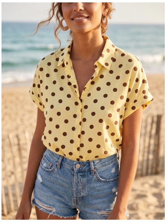 Suzzy & Milly Shirt All Over Print | Yellow 7148-S19